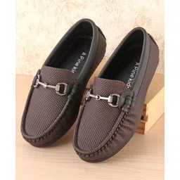 Pine Kids Slip On Formal Shoes - Brown-image-34