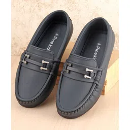 Pine Kids Slip On Formal Wear Shoes - Navy-image-42