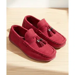 Pine Kids Slip On Loafers - Maroon-image-45