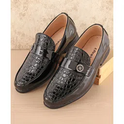 Pine Kids Slip On Party Wear Shoes - Black-image-21