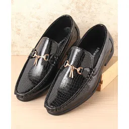 Pine Kids Slip-on Party Wear Shoes - Black-image-17