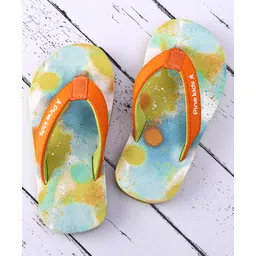 Pine Kids Slip On Printed Flip Flops - Orange & Light Blue-image-42