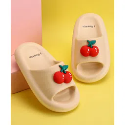 Pine Kids Slip On Sliders with Applique - Cream-image-25