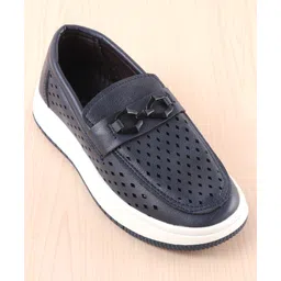 Pine Kids Slip On Solid Coloured Loafers - Navy Blue image 3