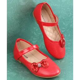 Pine Kids Velcro Closure Bellies with Bow Applique - Red-picture-16