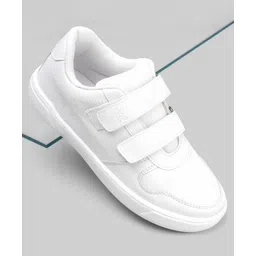 Pine Kids Velcro Closure School Shoes - White-picture-13