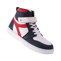 Pine Kids Velcro Closure Sneakers Shoes - White & Red-picture-28