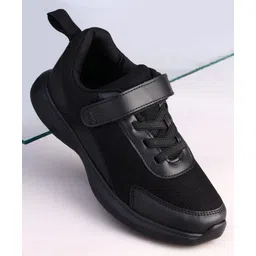 Pine Kids Velcro Closure Solid Color School Shoes - Black-picture-12