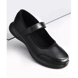 Pine Kids Velcro Closure Solid Color School Shoes - Black-picture-28