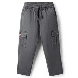Pine Kids Woven Full Length Solid Trouser With Cargo Pockets - Grey-picture-11