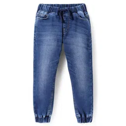 Pine Kids Woven Full Length Solid Washed Denim Jeans - Blue-picture-13