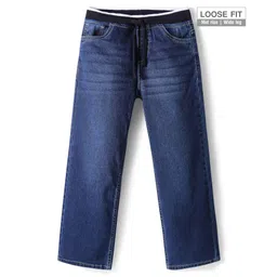 Pine Kids Woven Full Length Washed Denim Jeans - Navy Blue-picture-18