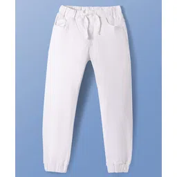 Pine Kids Woven Full Length Washed Denim Jeans - White-picture-21