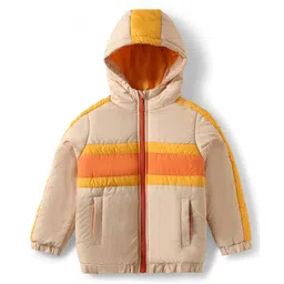 Pine Kids Woven Full Sleeves Padded Hooded Jacket With Cut & Sew Design - Yellow-picture-37