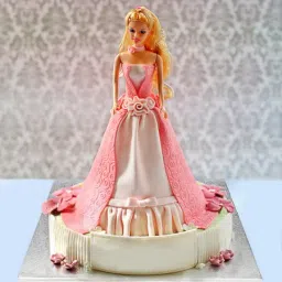 Pink Barbie Fondant Cake (2.5 Kg)-picture-14