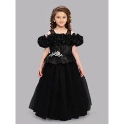 Pink Chick Girls Cold-Shoulder Sleeves  Fit & Flare Maxi Dress-picture-47