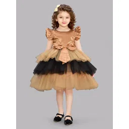 Pink Chick Girls Flutter Sleeve Layered Satin Fit & Flare Dress-picture-31