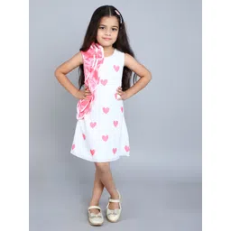 Pink Chick Girls Printed Round Neck Sleeveless Cotton A-Line Dress-picture-11