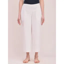 Pink Fort White Cotton Relaxed Fit Culottes-picture-12