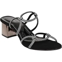 pink leaf Women's Glitter Block Heels-picture-40