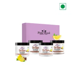 Pink Root Detan Face Scrub Face Cream Face Gel Face Mask Facial Kit-100gm Each-picture-31