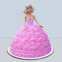 Pink Rose Dress Barbie Cake (2 Kg)-picture-20