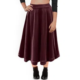 PINK SHELL Women Mid Rise Flared MidiSkirts-picture-34