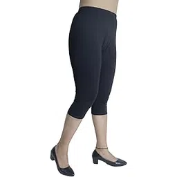 pink shell Women's Cotton Calf-Length-Capri Pants | Comfortable & Breathable Fabric | Perfect for Office, Casual | Black | 42-picture-26