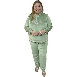 Pink Shell Women’s Winter Velvet Hoodie & Pant Set | Plus Size Activewear | 3XL-10XL (IN, Alpha, 10XL, Plus, Plus Size, Pista)-picture-34