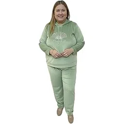 Pink Shell Women’s Winter Velvet Hoodie & Pant Set | Plus Size Activewear | 3XL-10XL (IN, Alpha, 8XL, Plus, Plus Size, Pista)-picture-21