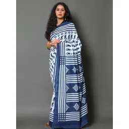 Pinkcity Trade World Blue Pure Cotton Printed Sarees-picture-10