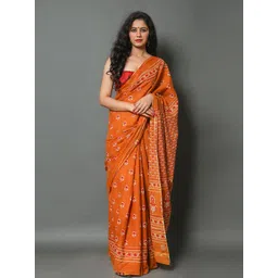 Pinkcity Trade World Floral Pure Cotton Block Print Saree-picture-14