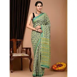 Pinkcity Trade World Green Pure Cotton Printed Sarees-picture-15