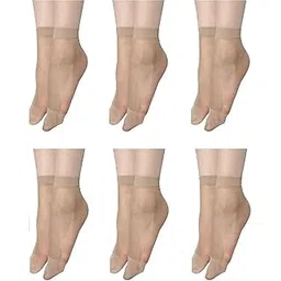 pinkit Women's Skin Ultra-Thin Transparent Ankle Socks (Pack of 6)-picture-35