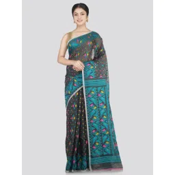 Pinkloom Grey Cotton Woven Saree-picture-25
