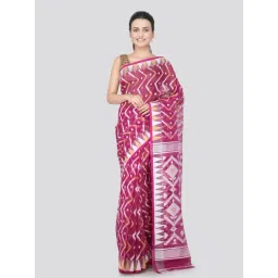 Pinkloom Purple Textured Saree Without Blouse-picture-20