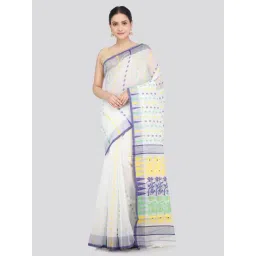 Pinkloom White Cotton Woven Saree-picture-17