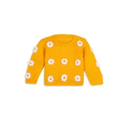 Pinkshierd Unisex Kids Flower Applique Detail Woollen Sweaters-picture-51