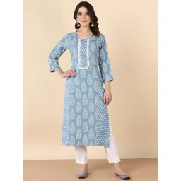 PinkTribe Women Ethnic Motifs Printed Straight Kurta-picture-25