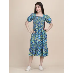 Pinly Puff Sleeve Crepe Fit & Flare Midi Dress-picture-17