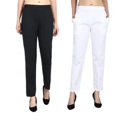 PINOVO Women Multi Color Causal Solid Mid-Rise Slip-On Cigarette Trousers-picture-11