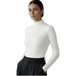 pinovo Women’s Ribbed Turtleneck Sweater – Soft Cotton-Blend, Warm Winter Pullover with Long Sleeves, Slim Fit Design & Classic High Neck for Layering-picture-52