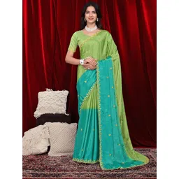 Pionex Ethnic Motifs Embroidered Art Silk Saree-picture-19