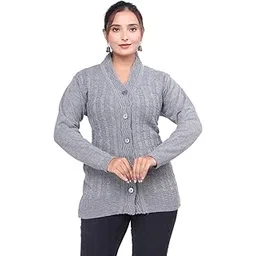 pipasa Women Long Chain Design Woolen Winter WEAR Coat Cardigan (DKSELF)-picture-24