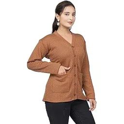 pipasa Women Plain Front Pocket Woolen Winter WEAR Coat Cardigan-picture-34