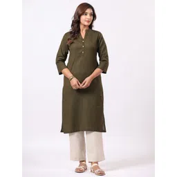 PIROH Mandarin Collar Cotton Straight Kurta-picture-20