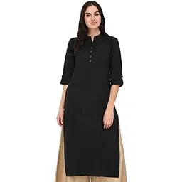 pistaa's women's Solid Cotton Kurta with two patch pockets & Plus Size-picture-17