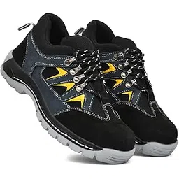 PITAMBARA International Men's Real Suede Leather Sport Safety with Steel Toe Light Weight Industrial Safety Shoes for Men-picture-54