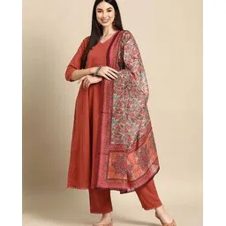 pitris Women V-Neck Flared Kurta with Pants & Dupatta-picture-50