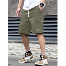 pitzz Solid Men Green Cargo Shorts-picture-25